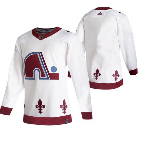 Men Colorado Avalanche Blank White NHL 2021 Reverse Retro jersey